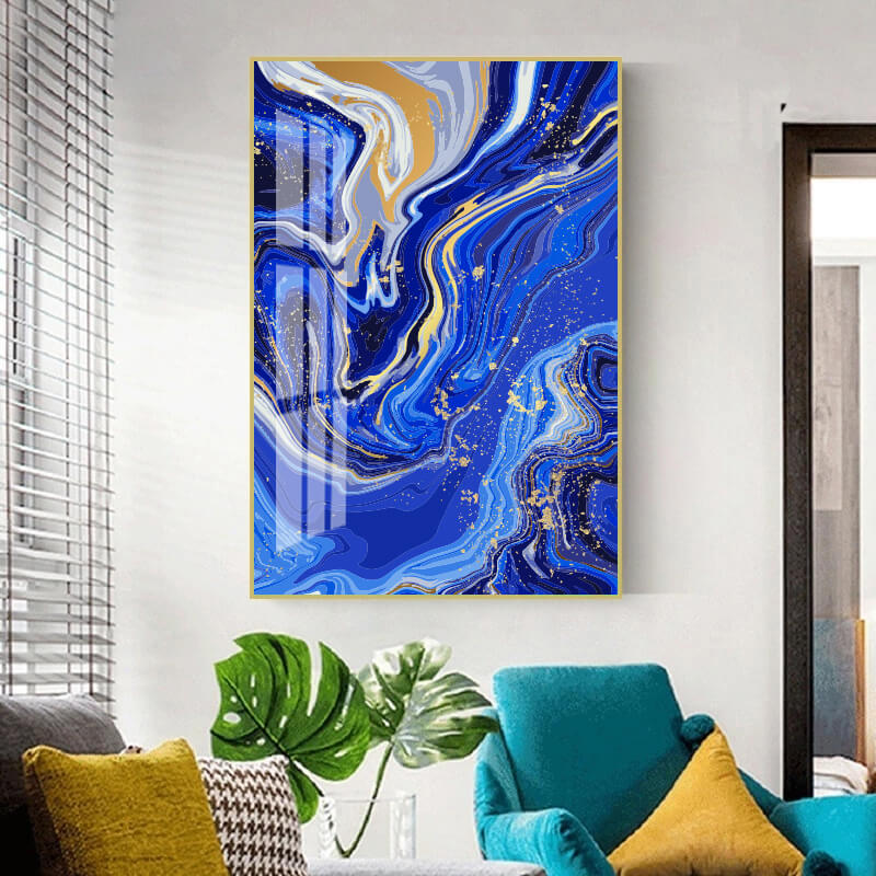 kahverengi-mavi-akrilik-tonlar Çerçeveli Tablo Poster BG200 - Görsel 1