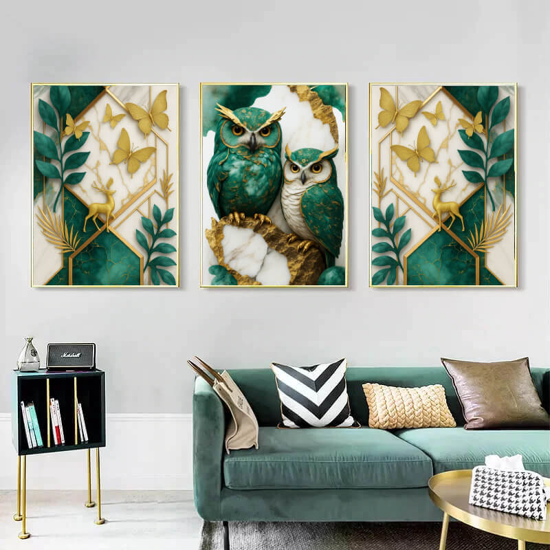 üçlü-çerçeveli-tablo-seti-gold-bg578 Üçlü Çerçeveli Tablo Seti BG578 - Görsel 1